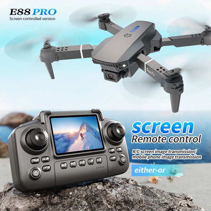 Drone Camera Professional - 전문가용 E88 PRO 드론, 화면 탑재